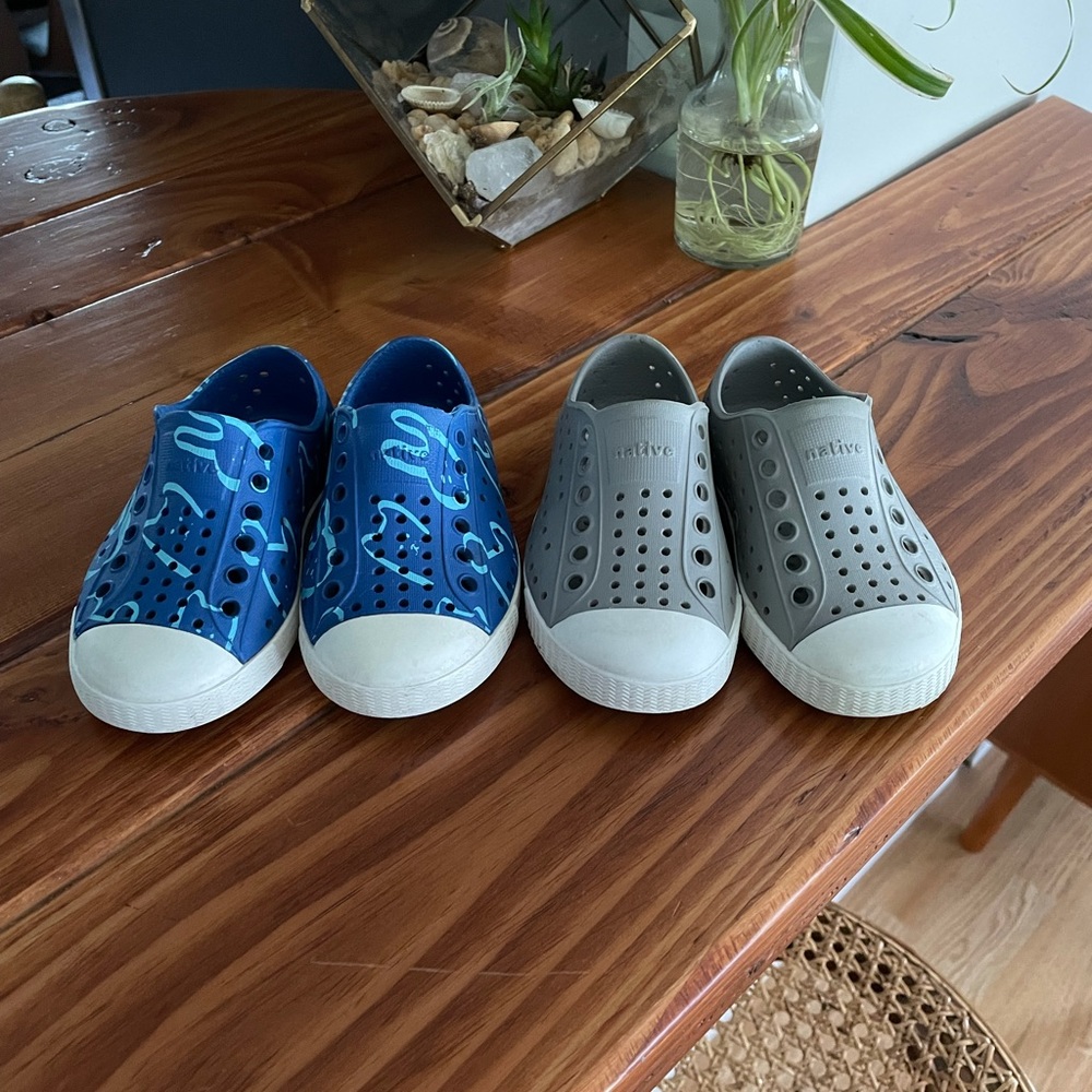 2 pairs of Native shoes size 6 toddler sandals